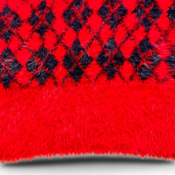 Women's Aritzia Sunday Best Argyle Kitten Cropped Pure Indigo/Crimson Si… - Picture 6 of 10